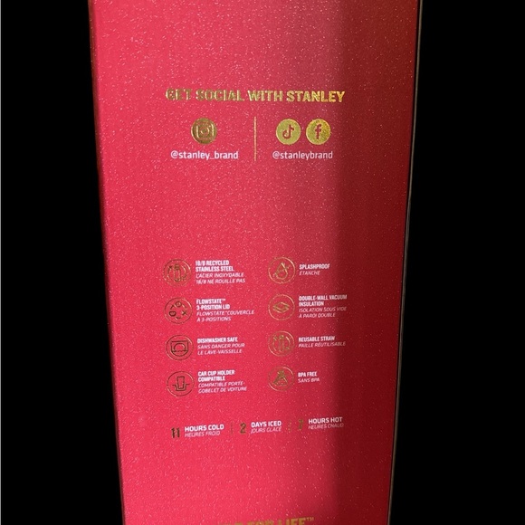 Collectible “Red Tinsel” 40oz Flowstate Tumbler NIB GLITTERY Red- 2 x-tra straws - Picture 9 of 10